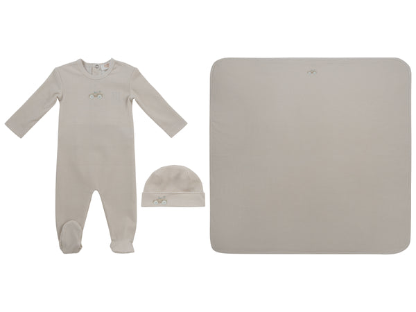 Kipp Baby Stone Carrera Pinstripe Footie 3 PC Set