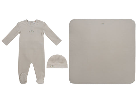 Kipp Baby Stone Carrera Pinstripe Footie 3 PC Set