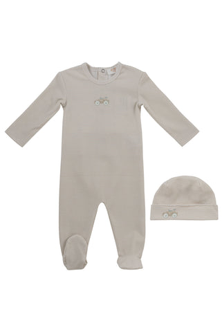 Kipp Baby Stone Carrera Pinstripe Footie + Hat