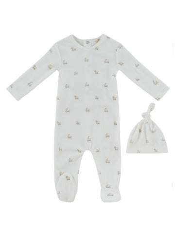 Kipp Baby Blue Petits Amis Footie + Hat