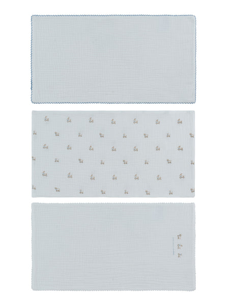 Kipp Baby Blue Petits Amis Burp Cloth Set