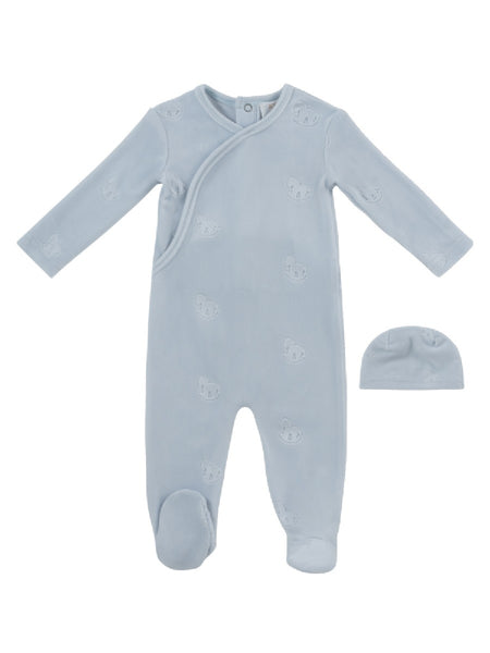 Kipp Baby Blue Whinny Wrap Footie + Hat