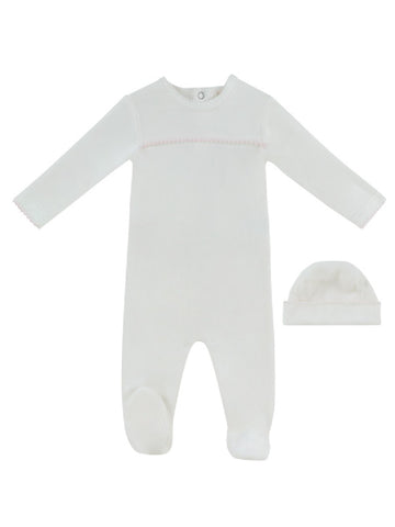 Kipp Baby Pink Mon Bebe D'Amour Footie + Hat