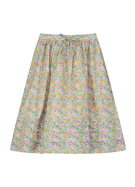 Tangerine Multicolor Liberty Pleated Midi Skirt