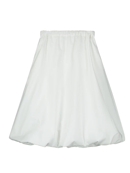 Tangerine White Puff Ball Midi Skirt
