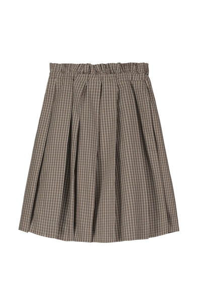 Tangerine Plaid Pleated Midi Skirt