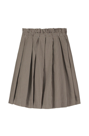 Tangerine Plaid Pleated Midi Skirt