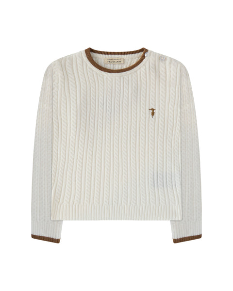 Trussardi Off White/Caramel Sweater