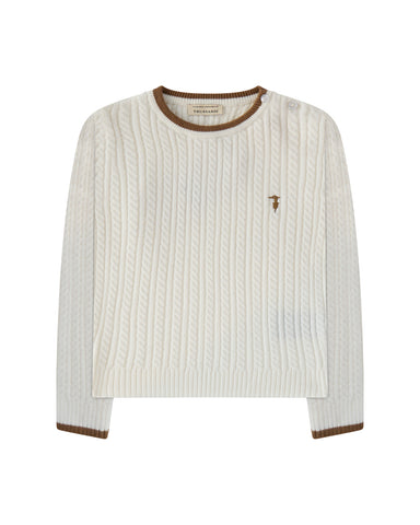 Trussardi Off White/Caramel Sweater