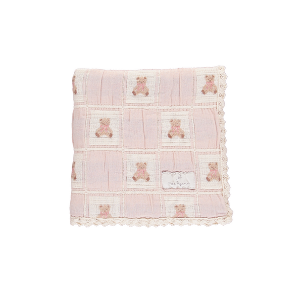Bebe Organic Mauve Teddy Patchwork Blanket