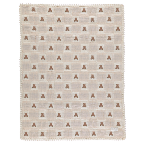 Bebe Organic Sand Teddy Patchwork Blanket
