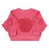 Piupiuchick Strawberry Pink with Red Apple Terry Sweatshirt