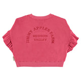 Piupiuchick Strawberry Pink with Red Apple Terry Sweatshirt