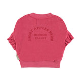 Piupiuchick Baby Strawberry Pink with Red Apple Terry Sweatshirt