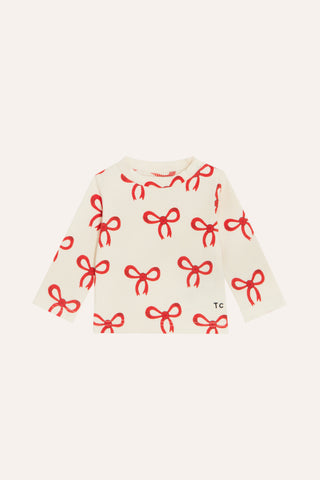 The Campamento Baby Ecru Big Bows T-shirt + Legging Set