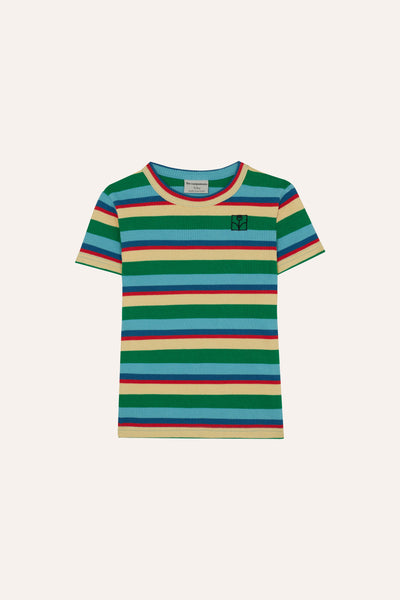 The Campamento Blue Multicolor Striped T-shirt