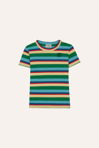 The Campamento Blue Multicolor Striped T-shirt