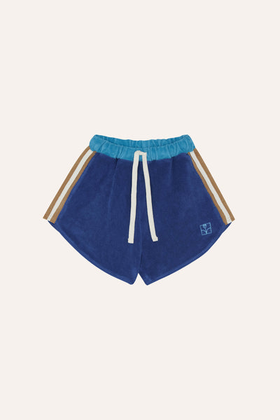 The Campamento Blue Color Block Shorts