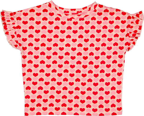 Louis Louise Pink/Red Jersey Heart Naomie T-shirt