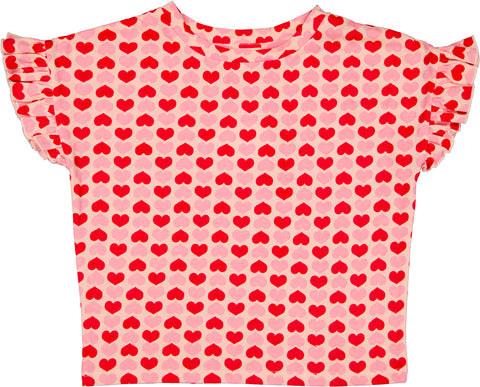 Louis Louise Pink/Red Jersey Heart Naomie T-shirt