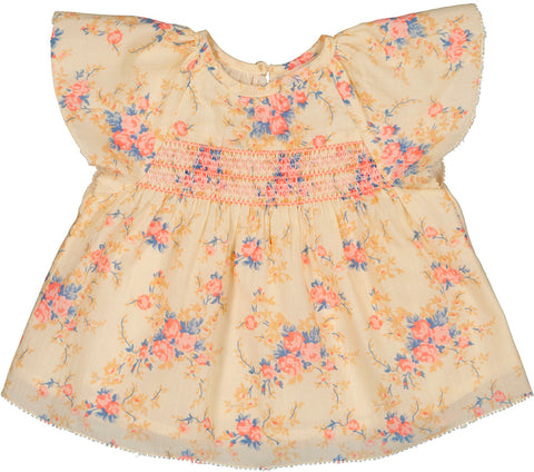 Louis Louise Baby Cream Veil Bouquet Tunic + Bloomer Set