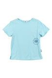 Loud Apparel Bello Cyan Blue Marble Relaxed Fit T-shirt