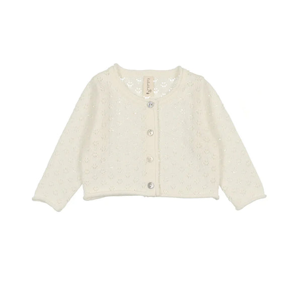 Lilette Ivory Pointelle Knit Cardigan