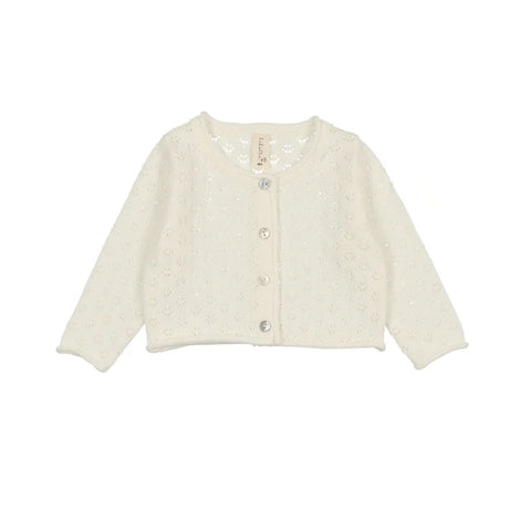 Lilette Ivory Pointelle Knit Cardigan