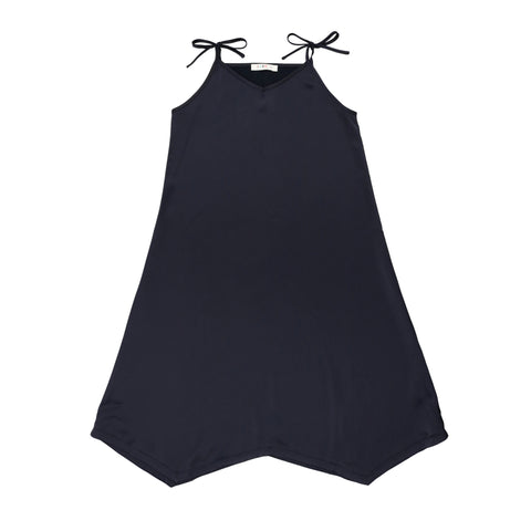 Coco Blanc Navy Silk Asymmetrical Jumper