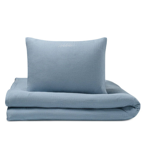 Domani Home 3 Piece Blue Crib Set in Pouch with Inserts Included