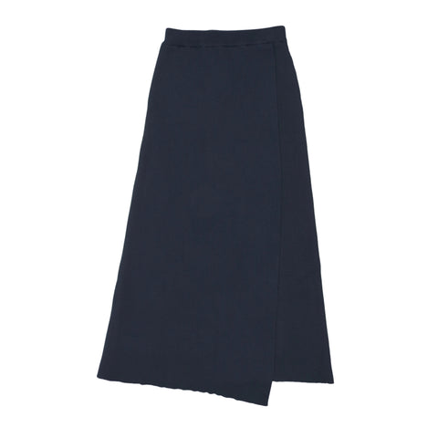 Coco Blanc Navy Ribbed Wrap Skirt