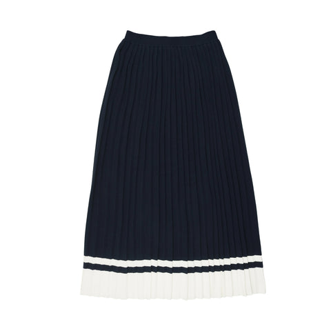 Coco Blanc Navy/Ivory Accordion Pleated Skirt