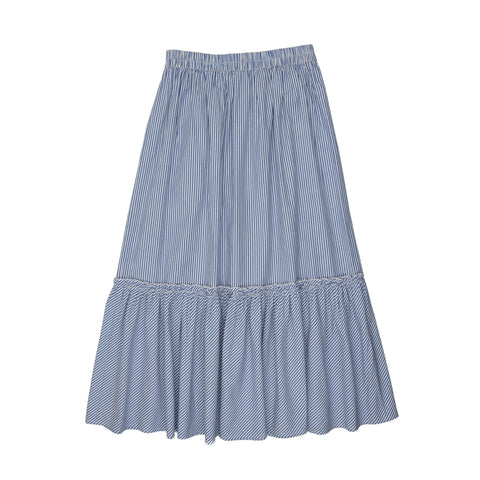 Coco Blanc Blue Striped Maxi Skirt