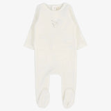 Lilette Winter White/Oat Velour Forest Graphic Footie