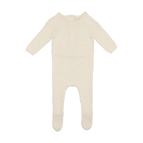 Lilette Ecru Vintage Knit Footie