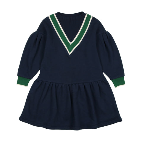 Lil Legs Navy Varsity Sweatshirt Dress