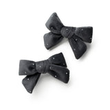 Halo Luxe Charcoal Vivienne Studded Velveteen Double Clip Set