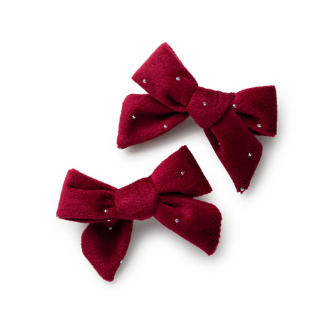 Halo Luxe Scarlet Vivienne Studded Velveteen Double Clip Set