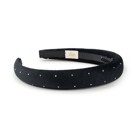 Halo Luxe Black Vivienne Studded Velveteen Headband
