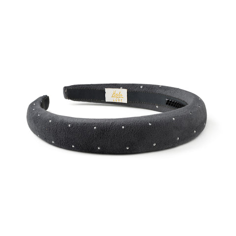 Halo Luxe Charcoal Vivienne Studded Velveteen Headband