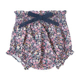 Tocoto Vintage Baby Navy Flowers Print  Blouse + Bloomer Set