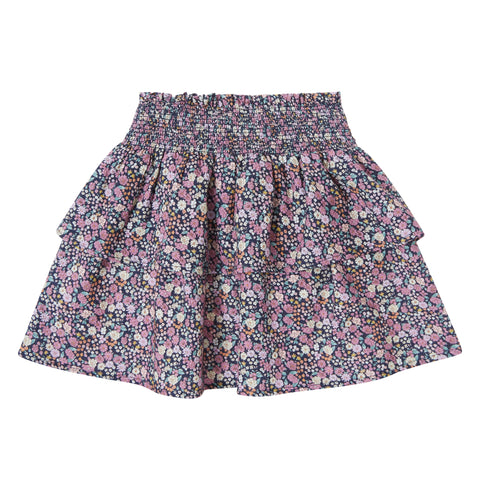 Tocoto Vintage Navy Flowers Print Flared Skirt