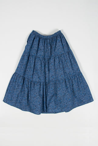 Tangerine Blue Liberty Print Floral Skirt