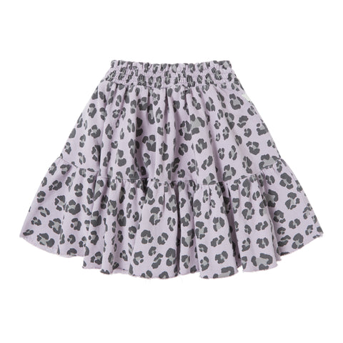 Tocoto Vintage Purple Animal Print Plush Mini Skirt