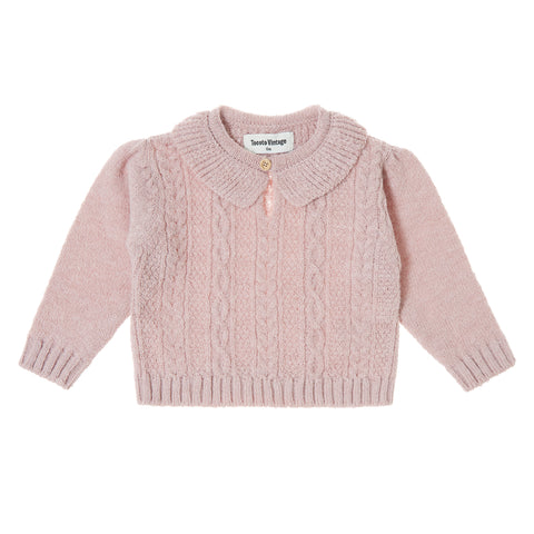 Tocoto Vintage Pink Knit Ruffle Sweater + Legging Set