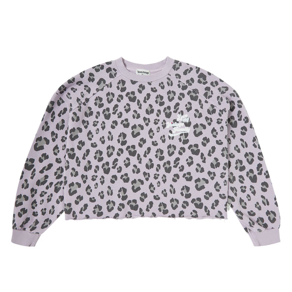 Tocoto Vintage Purple Animal Print Plush Sweatshirt