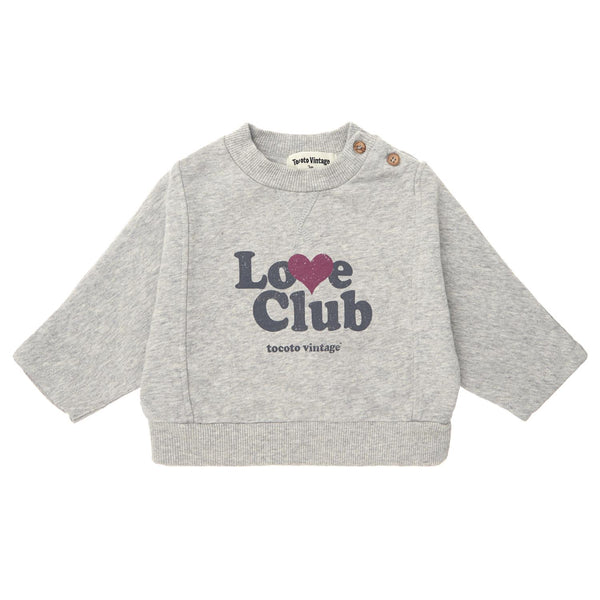 Tocoto Vintage Baby Grey Love Club Sweatshirt