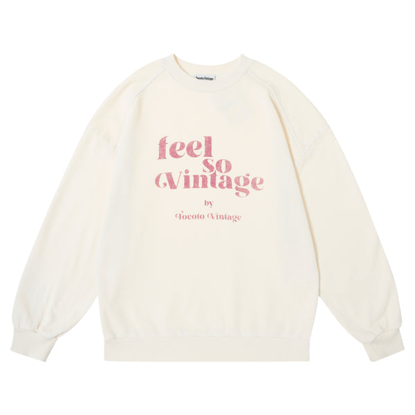 Tocoto Vintage Off White Feel So Vintage Sweatshirt