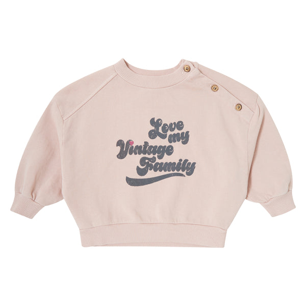 Tocoto Vintage Baby Pink Love My Vintage Family Sweatshirt