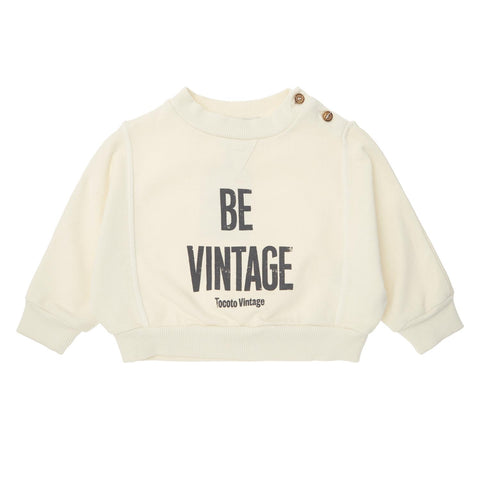 Tocoto Vintage Baby Off White Be Vintage Sweatshirt